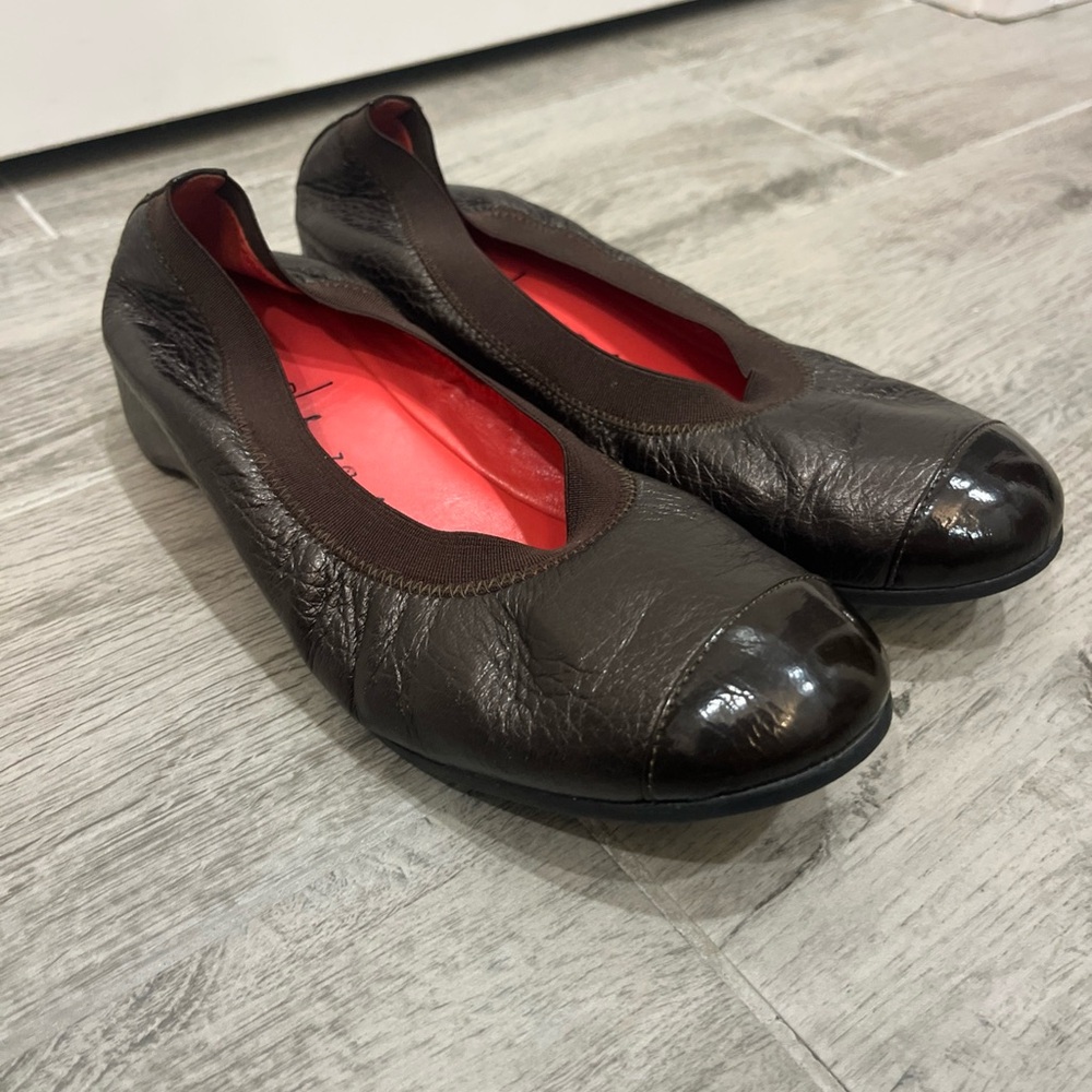 Pos Ole Rouge Italy Women’s Brown Leather Slip OnFlat Shoes SIZE 38 / 7